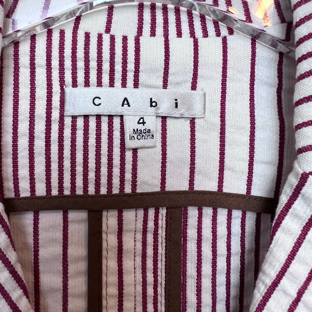 CAbi the Captain’s Jacket Striped Seersucker Blazer in Red & White Women’s Sz. 4 - Picture 5 of 10